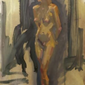 ModleStandingOnRedTable16x20oilS